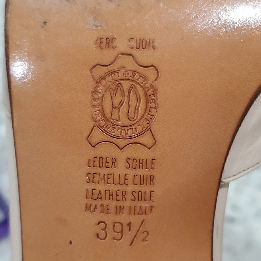Bamar Women’s Leather Nude Heels, from Italy, size 39 1/2 - Picture 6 of 7